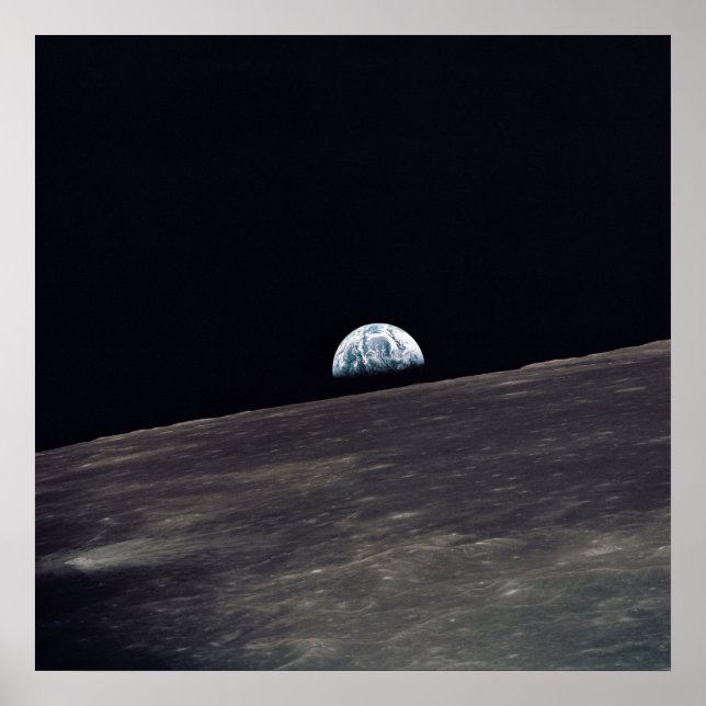 Earth Rising above the Moon viewed by Apollo 10 Poster (Front)