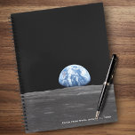 Earth Rising Over Moon, Apollo 11, 1969 Notebook<br><div class="desc">Earth is seen rising over the moon's horizon in this iconic July 1969 Apollo 11 image. Edited for optimum print quality by BeautifulSpace. Keep, edit, or delete the custom descriptive text.
Makes a great personalised birthday, Christmas, or other holiday gift, especially for a lover of space!
Credit: NASA</div>