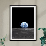 Earth Rising Over Moon, Apollo 11, 1969 Poster<br><div class="desc">Earth is seen rising over the moon's horizon in this iconic July 1969 Apollo 11 image. Edited for optimum print quality by BeautifulSpace. Keep,  edit,  or delete the custom descriptive text.

Makes a great personalised birthday,  Christmas,  or other holiday gift,  especially for a lover of space!

Credit: NASA</div>