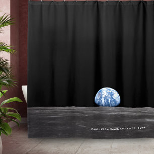 Earth Rising Over Moon, Apollo 11, 1969 Shower Curtain