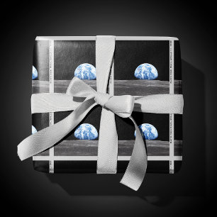 Earth Rising Over Moon, Apollo 11, 1969 Wrapping Paper