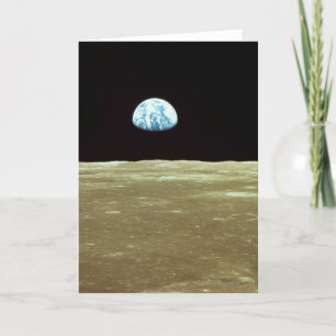 Earth rising over Moon Card