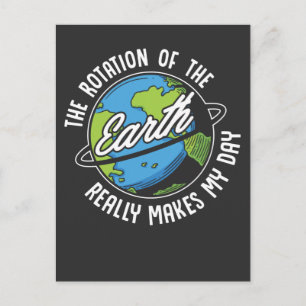 Earth Rotation Humour Hilarious Physics Science Postcard