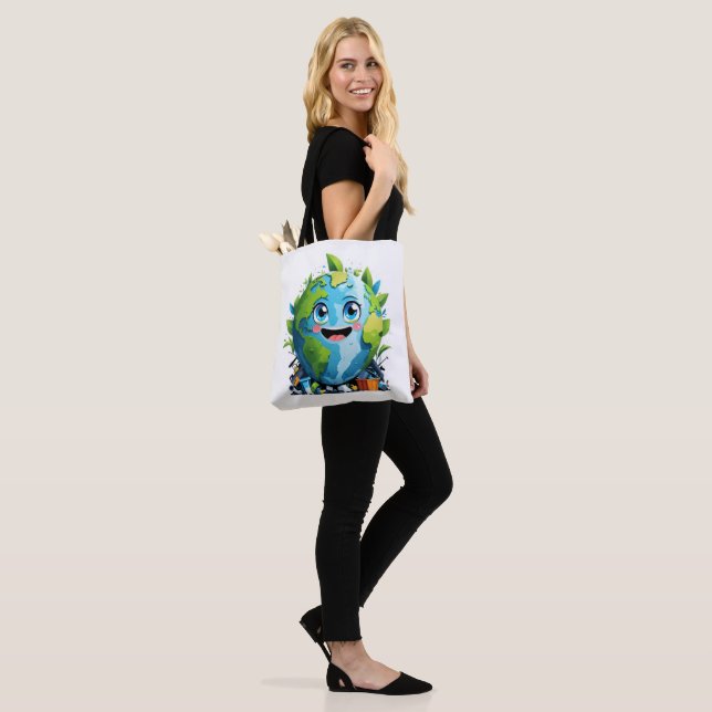 Earth’s Emotions A Tale of Two Worlds Tote Bag (On Model)