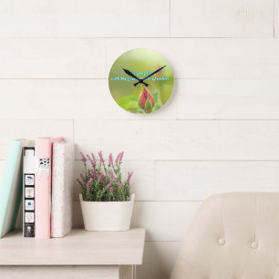 Earth’s Glow and Healing Japanese Flowers/EarthDay Round Clock
