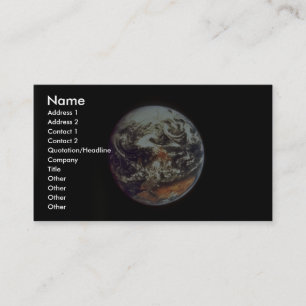 Earth, seen from Apollo 17, 1972, courtesy of NASA Business Card