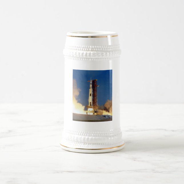 Earth Shakes as Saturn V Blazes Skyward to Moon Beer Stein (Center)