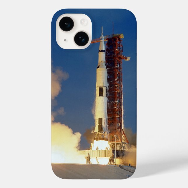 Earth Shakes as Saturn V Blazes Skyward to Moon Case-Mate iPhone Case (Back)