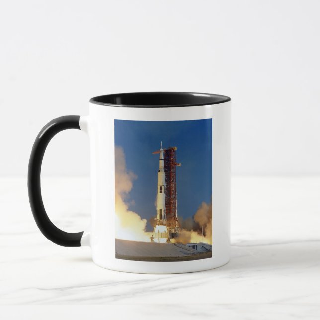 Earth Shakes as Saturn V Blazes Skyward to Moon Mug (Left)