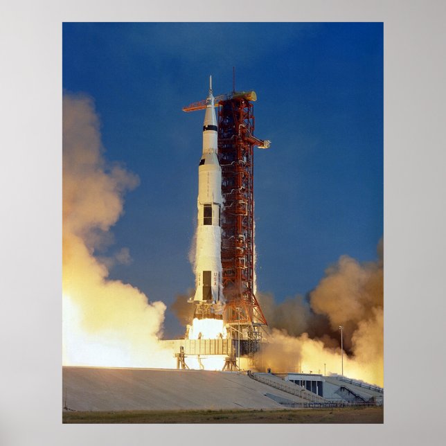 Earth Shakes as Saturn V Blazes Skyward to Moon Poster (Front)