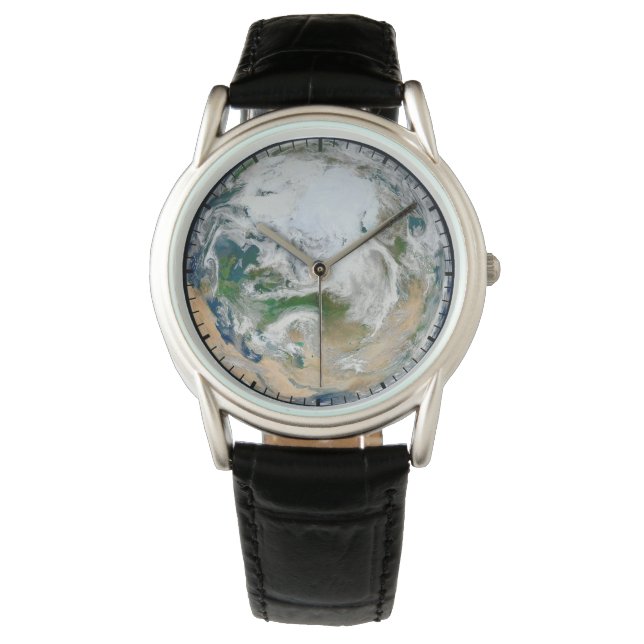 Earth Showing The Arctic, Europe And Asia. Watch (Front)