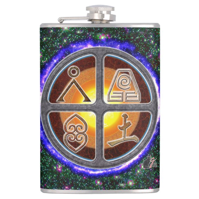Earth Signs Hip Flask (Front)