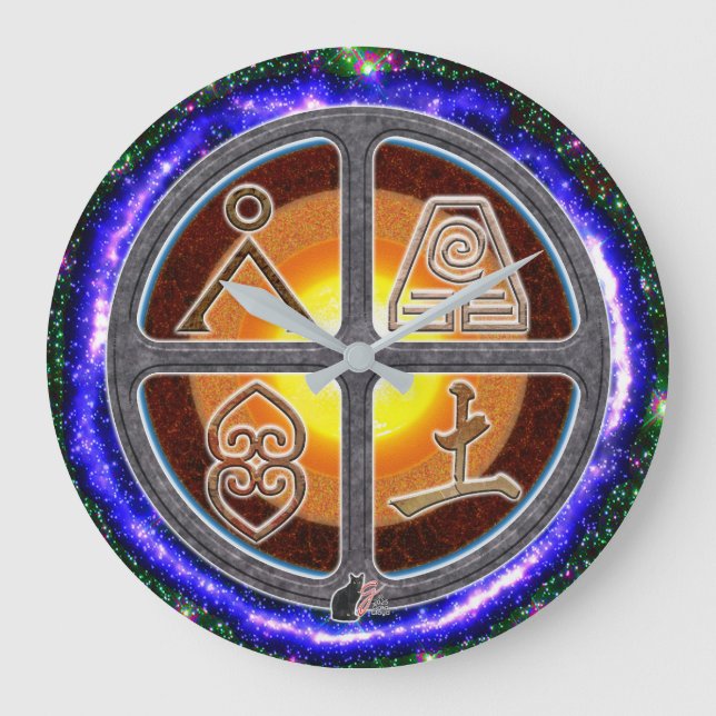 Earth Signs Large Clock (Front)