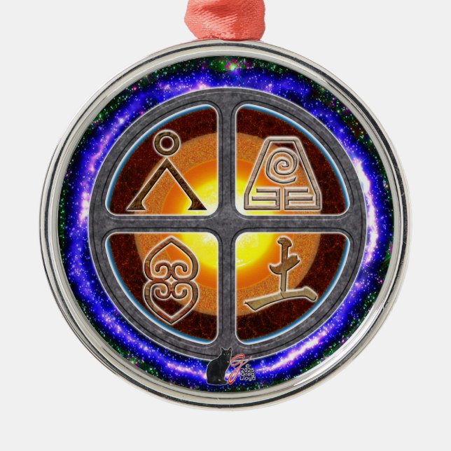 Earth Signs Metal Tree Decoration (Front)