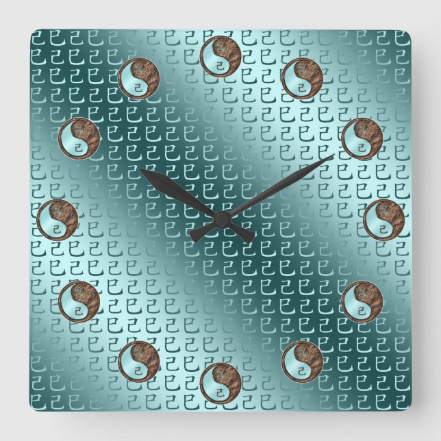 Earth Snake Square Wall Clock (Front)