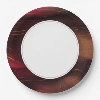 Earth Strata Deep Red Paper Plate