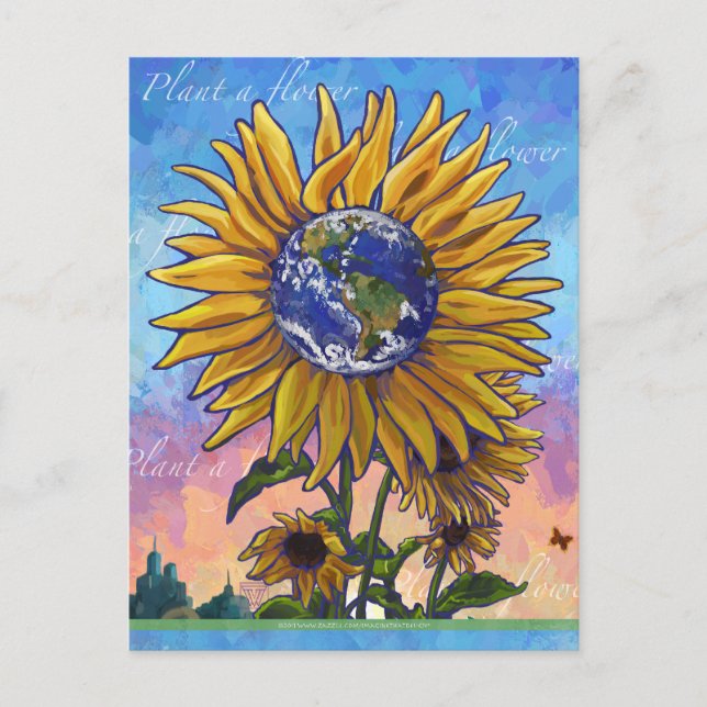 Earth Sunflower postcard (Front)