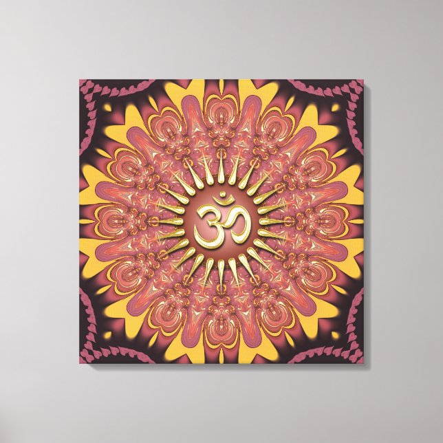Earth Sunshine Aum New Age Wrapped Canvas (Front)
