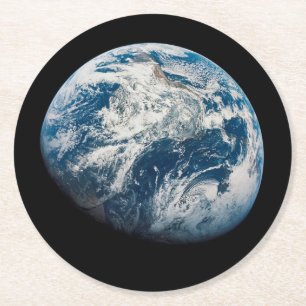 Earth Taken From The Aollo 8 Spacecraft. Round Paper Coaster