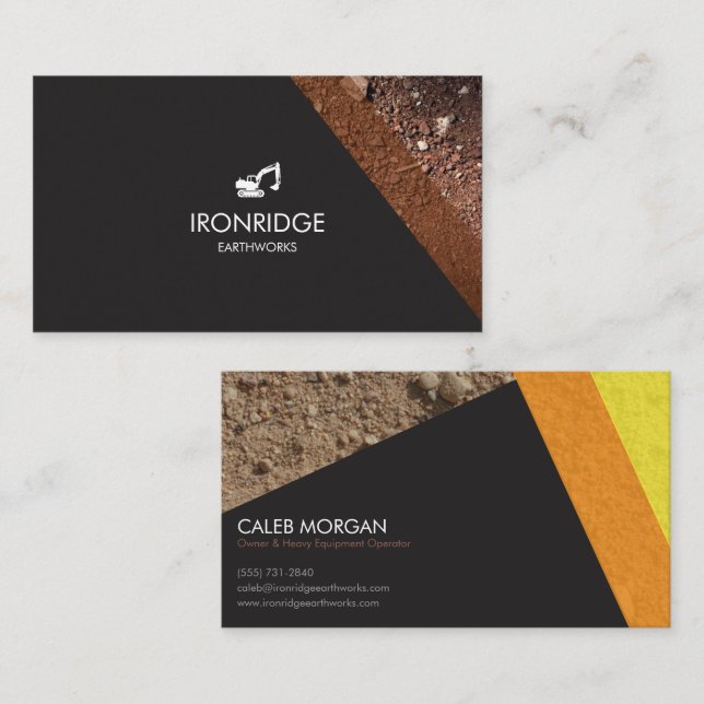 Earth Texture Excavation Contractor Business Card (Front/Back)