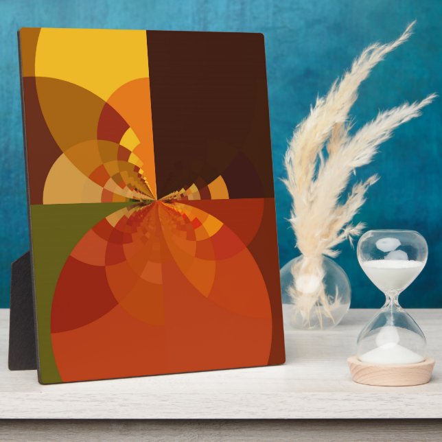 Earth Tone Abstract Colour Art Print Design Plaque (Side)