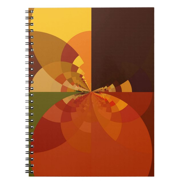 Earth Tone Abstract Colour Art Print Design Spiral Notebook (Front)