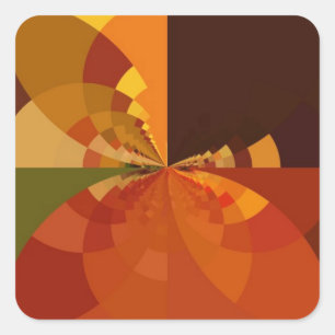Earth Tone Abstract Colour Art Print Design Square Sticker