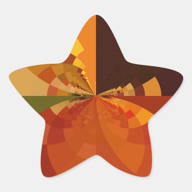 Earth Tone Abstract Colour Art Print Design Star Sticker (Front)