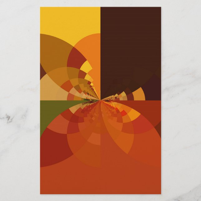Earth Tone Abstract Colour Art Print Design Stationery (Front)