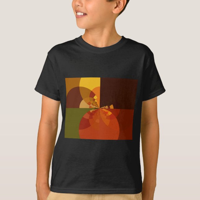 Earth Tone Abstract Colour Art Print Design T-Shirt (Front)