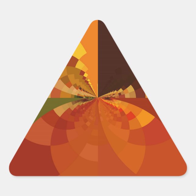 Earth Tone Abstract Colour Art Print Design Triangle Sticker (Front)