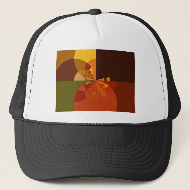 Earth Tone Abstract Colour Art Print Design Trucker Hat (Front)