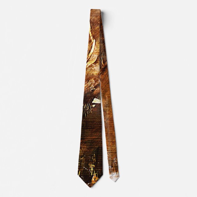 Earth Tone Abstract Men's Tie (Front)