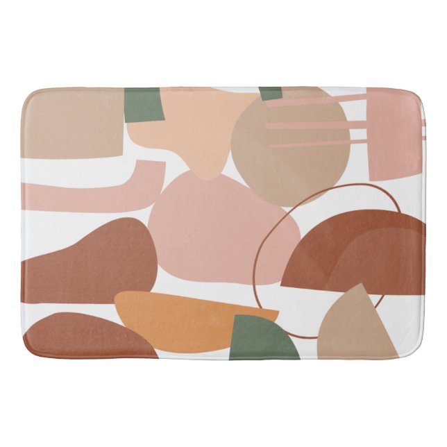 Earth Tone Abstract Pattern Bath Mat (Front)