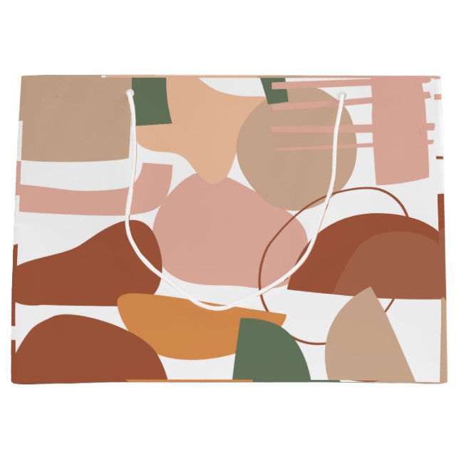 Earth Tone Abstract Pattern Large Gift Bag (Front)