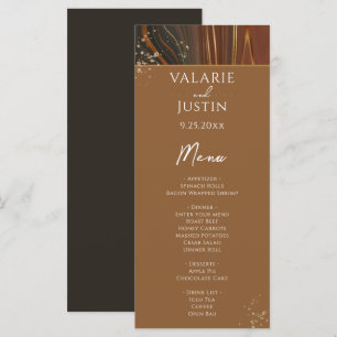 Earth Tone Agate Stone Variegated Wedding Menu