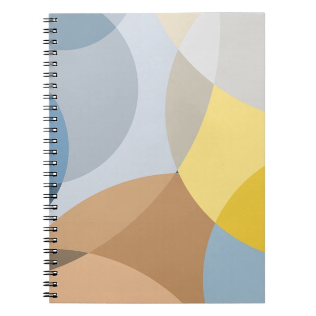 Earth Tone and Blue Geometric Circle Art Notebook (Front)