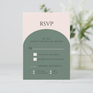 EARTH TONE ARCH WEDDING RSVP CARD