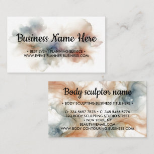 Earth Tone Beige Blue Ombre Business Card