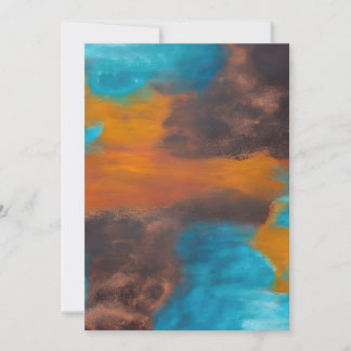 Earth Tone Blues Abstract Invitation