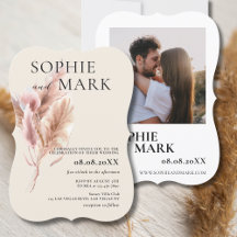 Earth Tone Boho Pampas Grass Minimalist With Photo