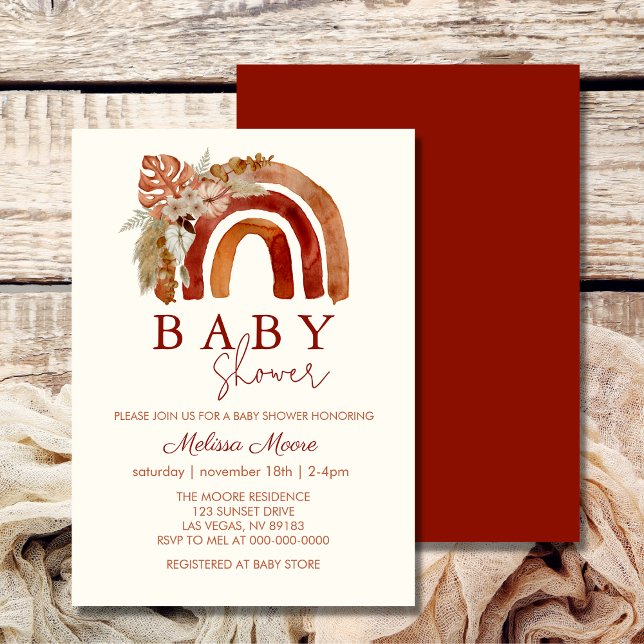 Earth Tone Boho Rainbow Baby Shower Invitation (Creator Uploaded)