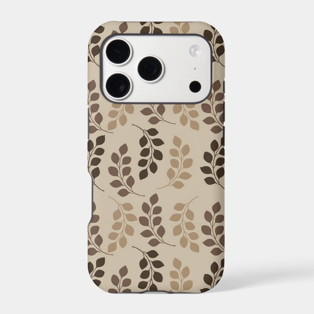 Earth Tone Botanical Leaves Minimalist Japandi (Back)