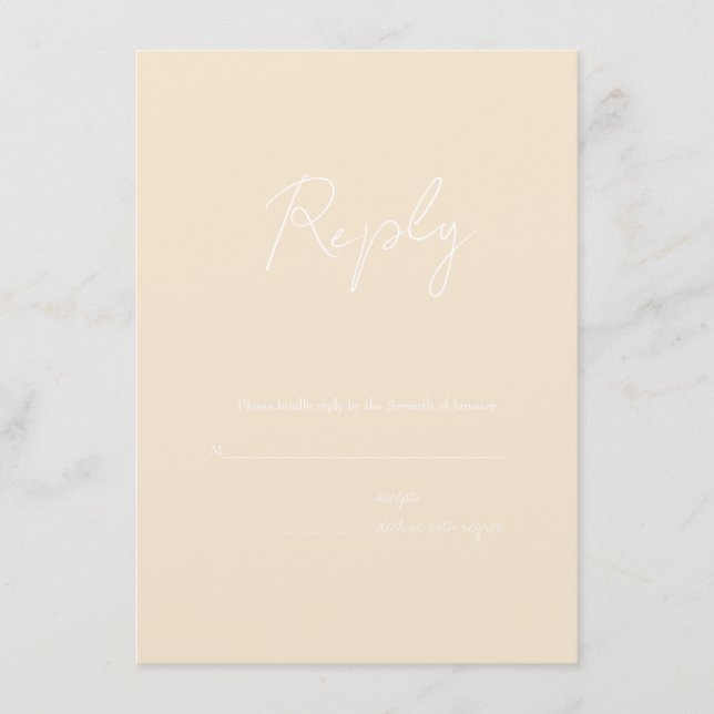 Earth Tone Champagne RSVP Wedding Enclosure Card (Front)