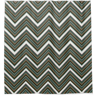 Earth Tone Chevron Shower Curtain – Rustic Zigzag