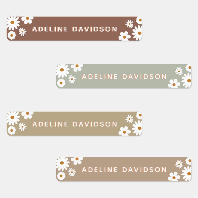 Earth Tone Colour Theme Waterproof Kids Name (Group)