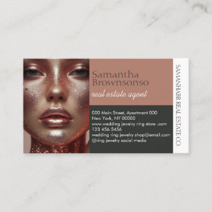 Earth Tone Custom Photo Beauty Agency Business Card