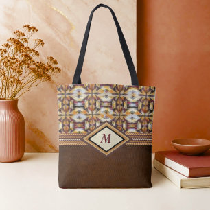 Earth Tone Diamond Tote Bag