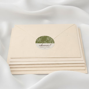 Earth Tone Floral Cheers! Custom Wedding Classic Round Sticker