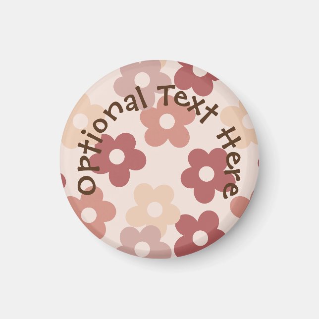 Earth Tone Floral Pattern Magnet (Front)